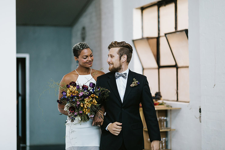 Industrial Glitter Wedding Inspiration - Walking the Aisle