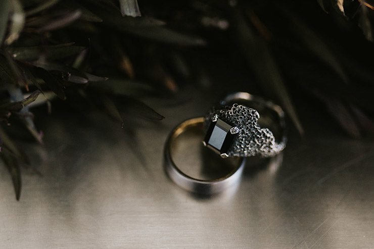 Industrial Glitter Wedding Inspiration - Rings