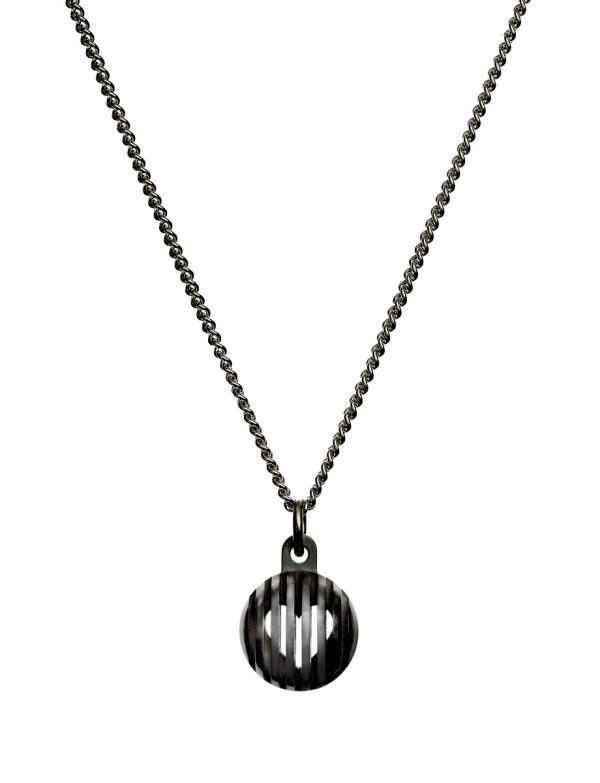 Black Secret Orb Pendant Necklace – Heart