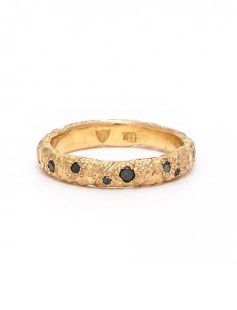 Golden Strike Domed Ring – Black Diamond