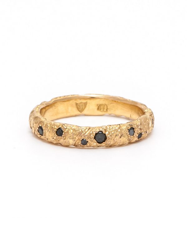 Golden Strike Domed Ring – Black Diamond