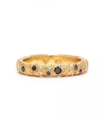 Golden Strike Domed Ring – Black Diamond