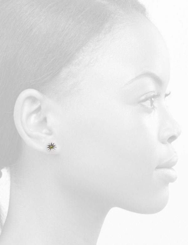 Small Radiant Star Earrings – Light Green Sapphire