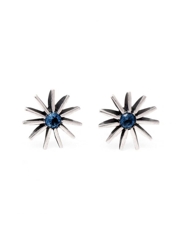 Large Radiant Star Earrings – Blue Sapphire