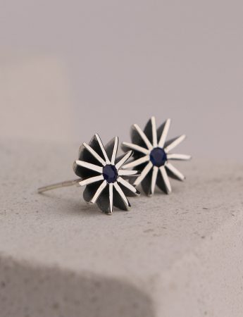 Large Radiant Star Earrings – Blue Sapphire