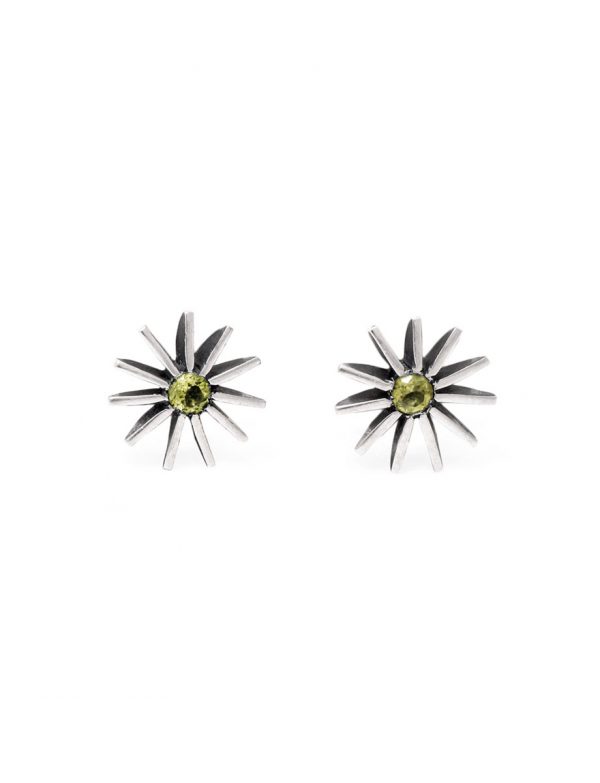Small Radiant Star Earrings – Light Green Sapphire