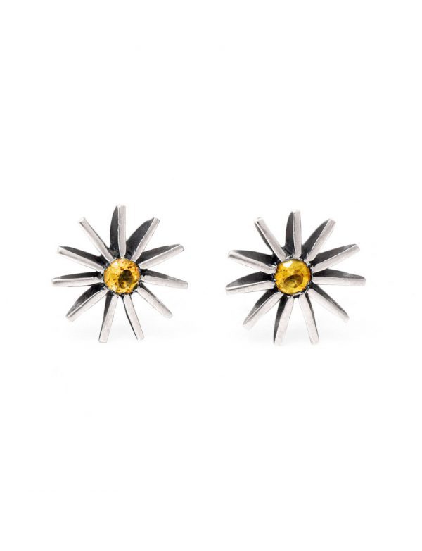 Large Radiant Star Earrings – Yellow Sapphire