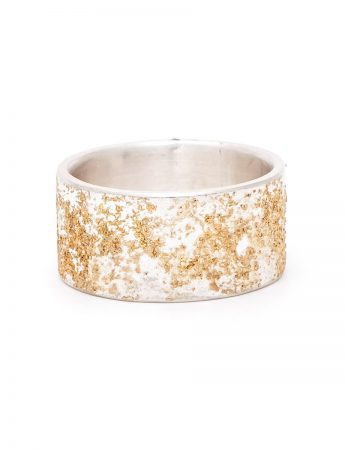 Wide Golden Earth Ring – Silver & Rose Gold