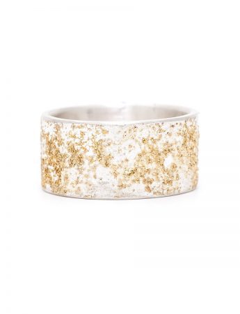 Wide Golden Earth Ring – Silver & Rose Gold