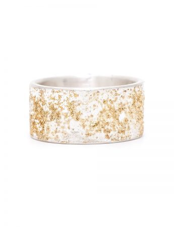 Wide Golden Earth Ring – Silver & Rose Gold