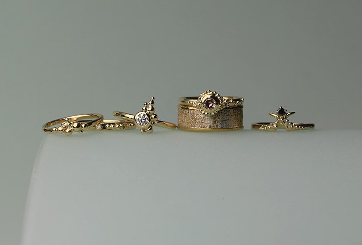 Row of rings by Jeanette Dyke