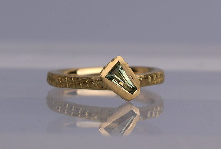 Georgie Brooks Textura Tapered Baguette Sapphire Ring - Journal Centre