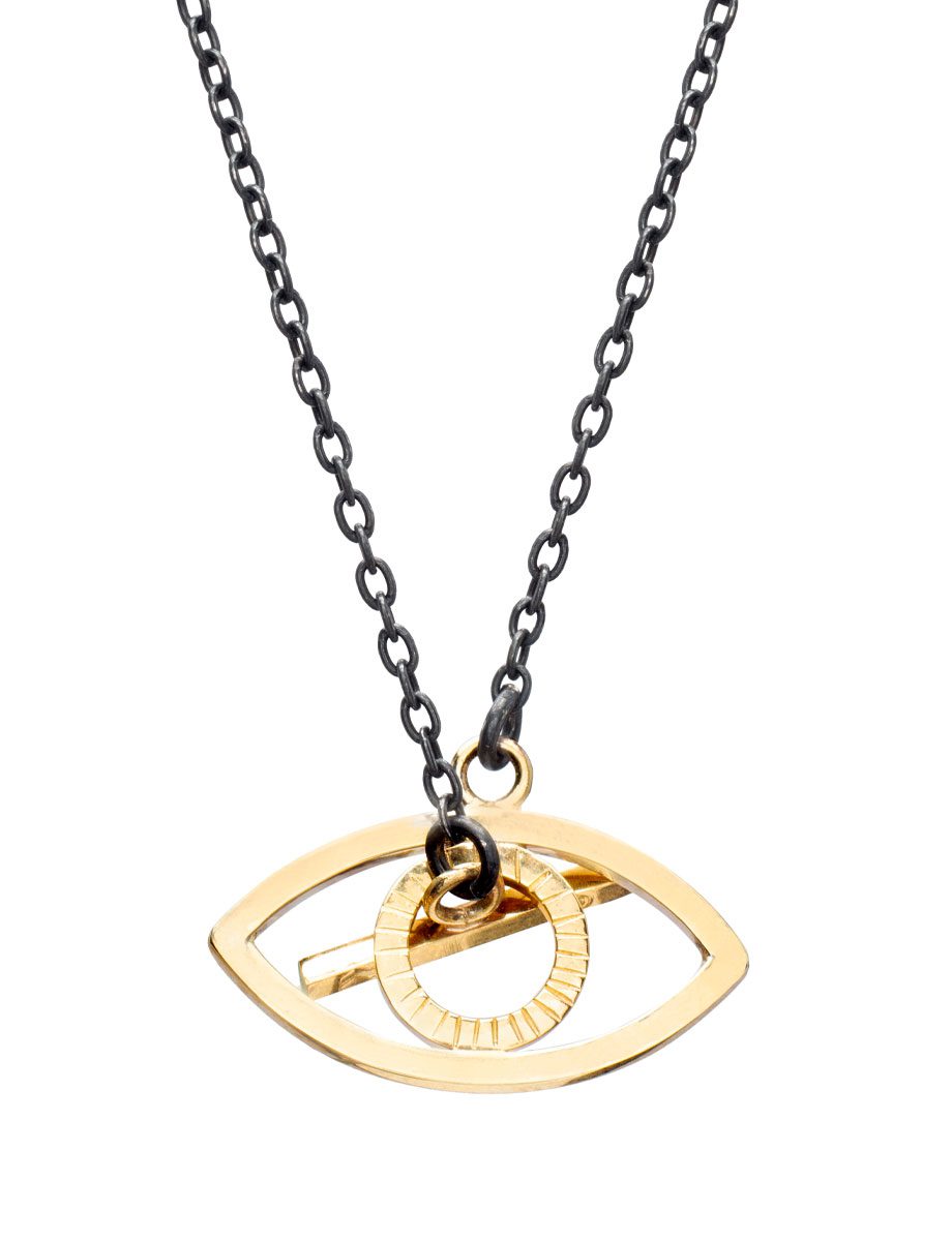 Eye Necklace – Yellow Gold & Sterling Silver