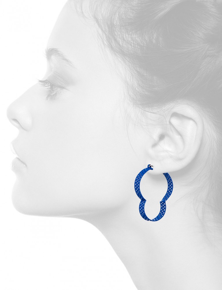 Blue Cloud Hoop Earrings