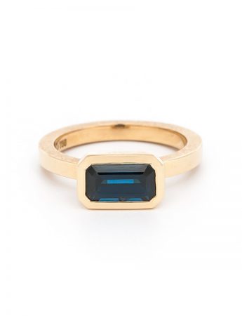 Emerald Cut Blue Sapphire Ring