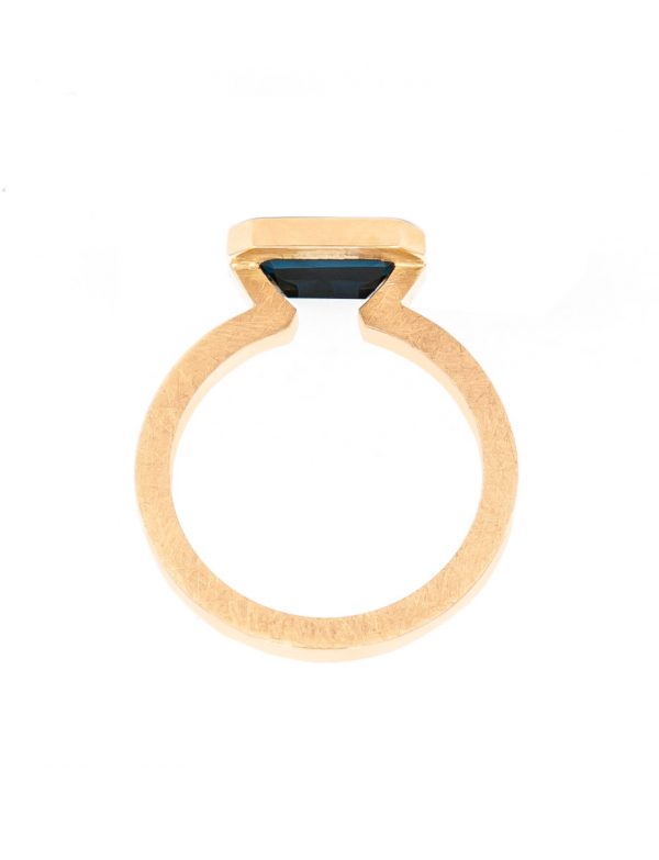 Emerald Cut Blue Sapphire Ring