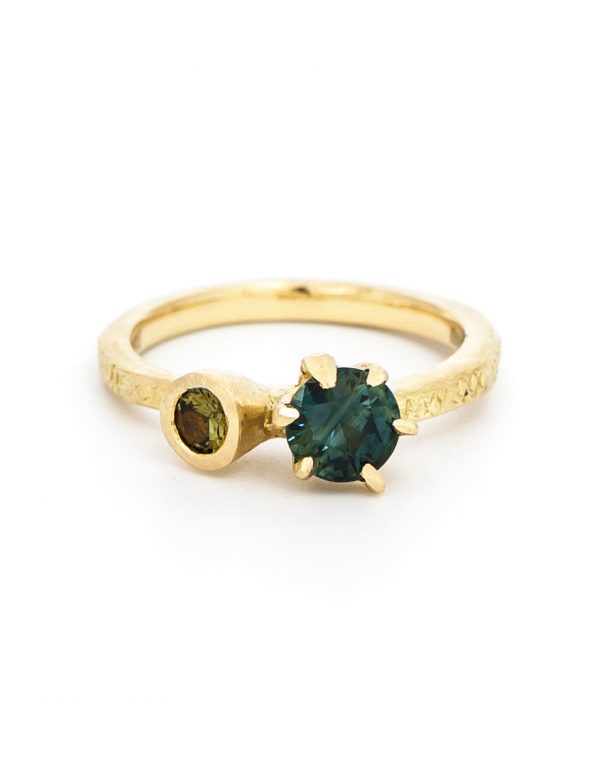 Textura Double Round Sapphire Ring