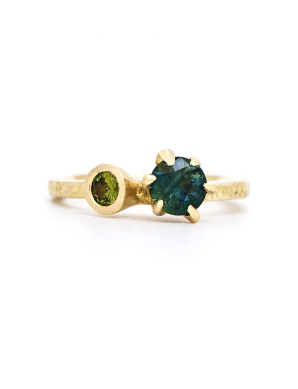Textura Double Round Sapphire Ring