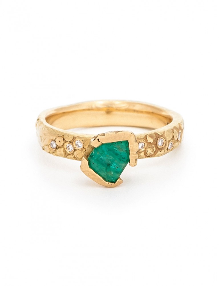 Textura Free-form Emerald Ring