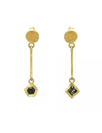 Textura Hex & Square Sapphire Earrings