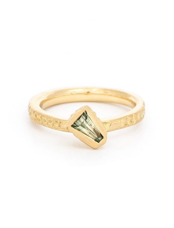 Textura Tapered Baguette Sapphire Ring
