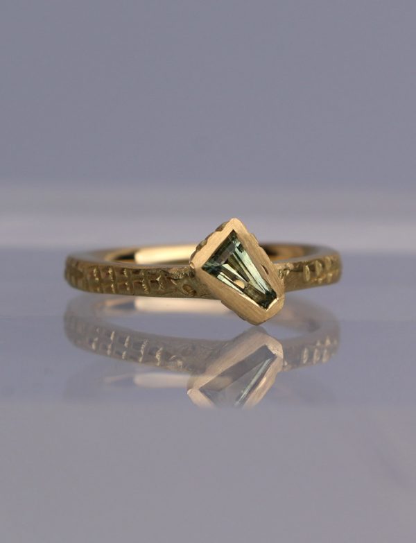 Textura Tapered Baguette Sapphire Ring