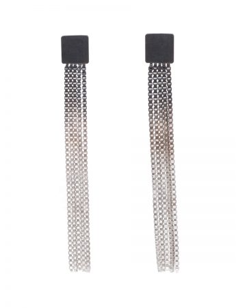Extra Long Shikaku Square Chain Earrings – Gradient