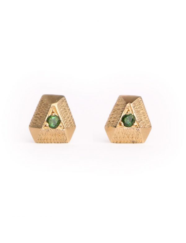 Tourmaline Point Earrings – Yellow Gold