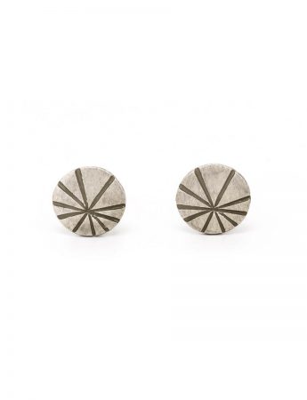 Fan Shell Stud Earrings – Silver