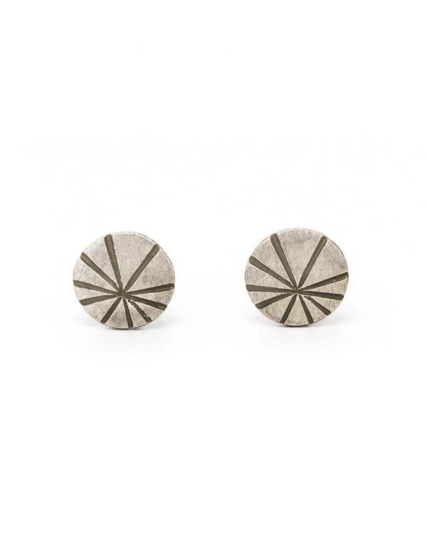 Fan Shell Stud Earrings – Silver