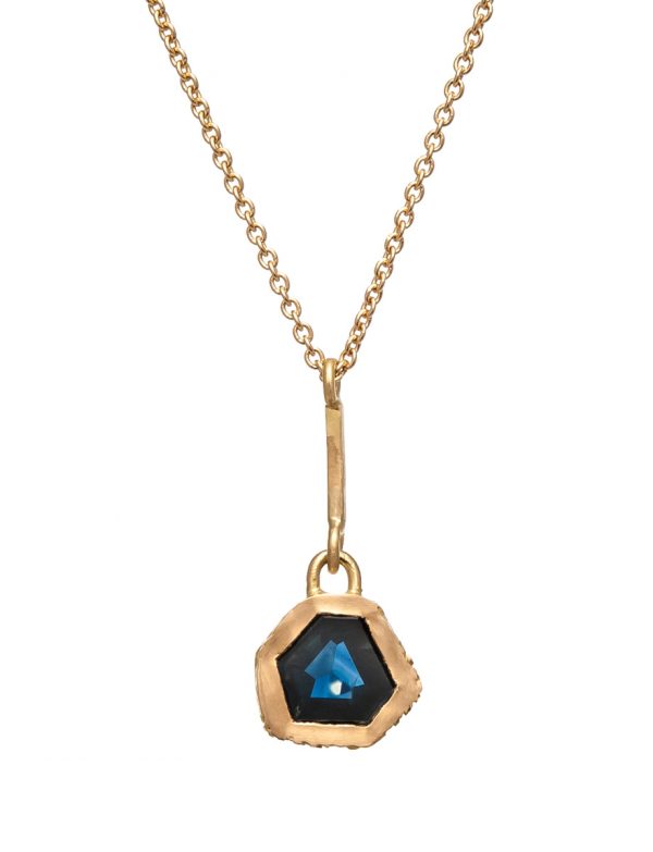 Textura Freeform Blue Sapphire Pendant Necklace