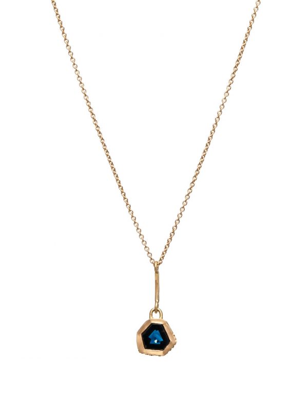 Textura Freeform Blue Sapphire Pendant Necklace