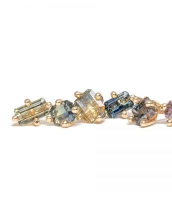 Bi-Colour Sapphire Stud – Single Earring