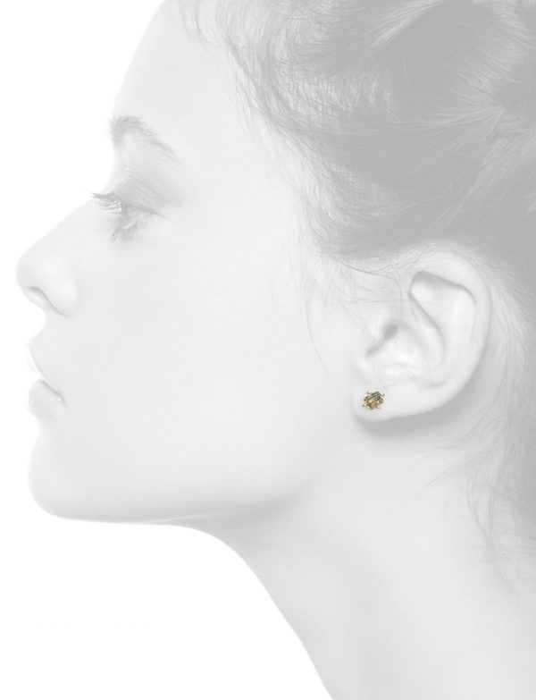 Bi-Colour Sapphire Stud – Single Earring