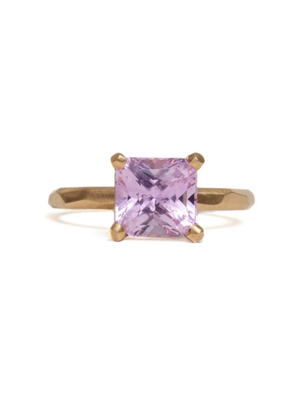Radiant Cut Pink Sapphire Ring