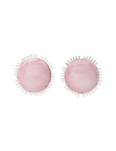 Large Pink Round Earrings - Laura Eyles - Front