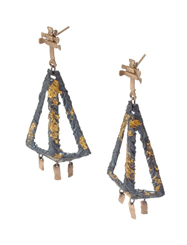 Augurio Earrings – Black & Gold