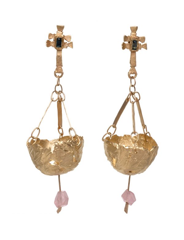 Botafumeiro Earrings – Gold & Tourmaline