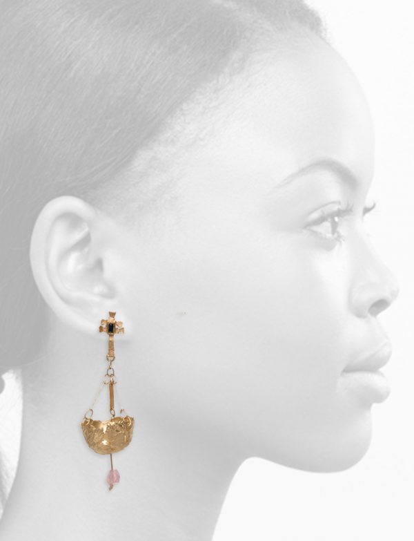 Botafumeiro Earrings – Gold & Tourmaline