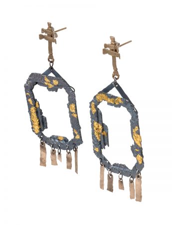 Extasis Earrings – Black & Gold