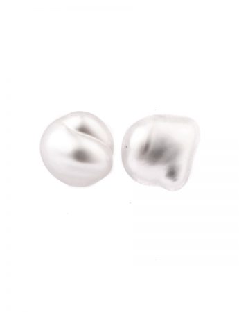 Keshi Pearl Stud Earrings – Silver #2