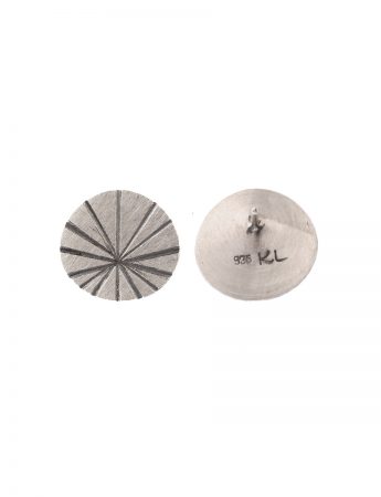 Large Fan Shell Stud Earrings – Silver