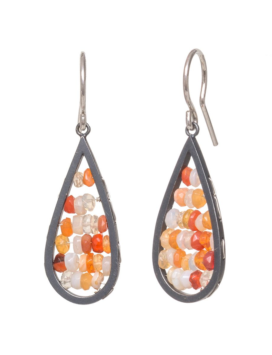 Mexican fire opal on sale earrings