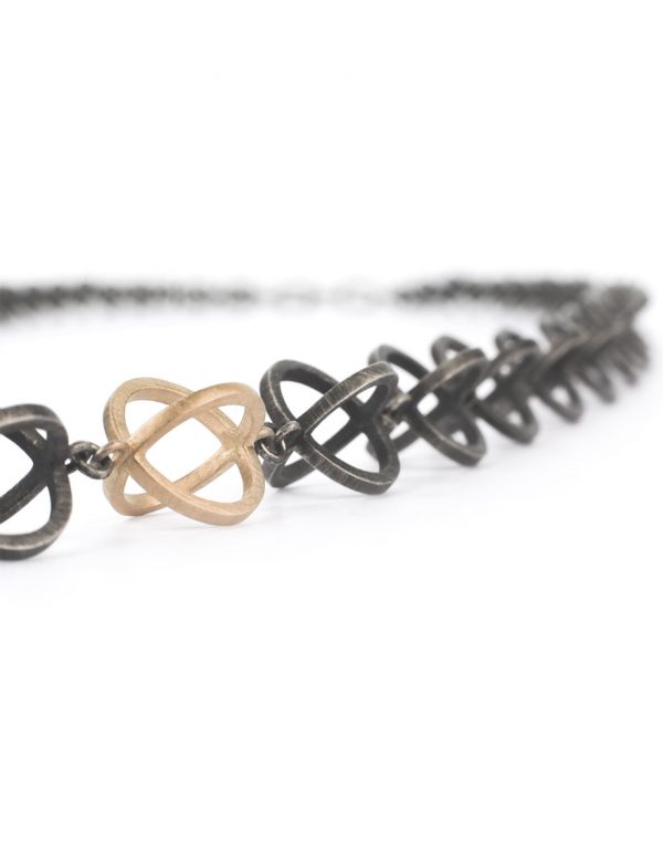 Somewhere in Between Necklace – Black & Gold
