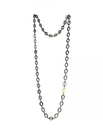 Somewhere in Between Necklace – Black & Gold