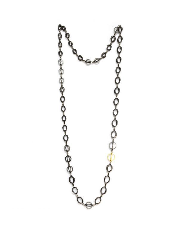Somewhere in Between Necklace – Black & Gold