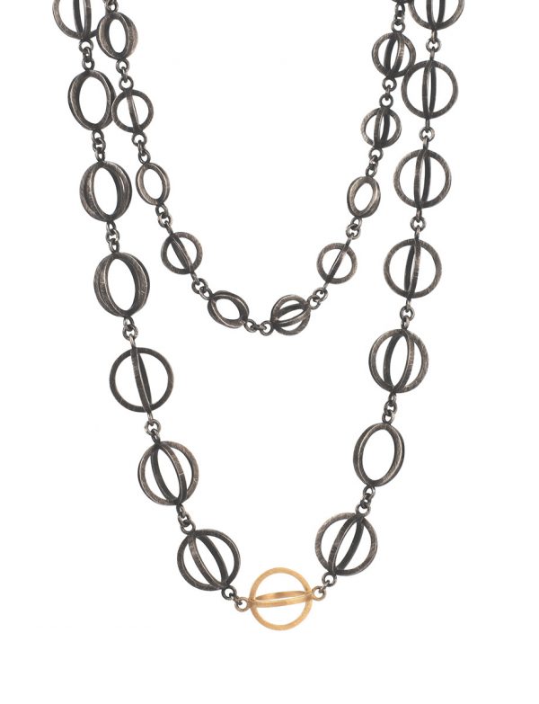 Somewhere in Between Necklace – Black & Gold