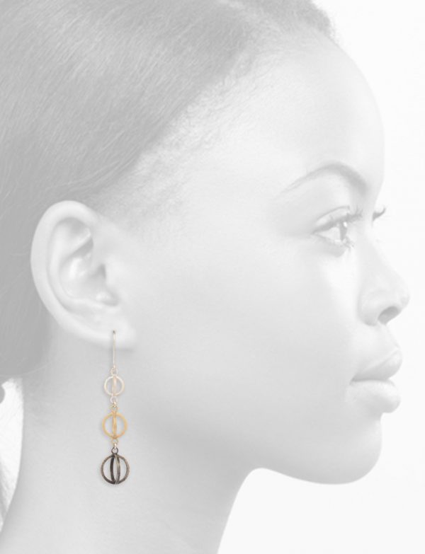 Trinity Earrings – Silver & Gold