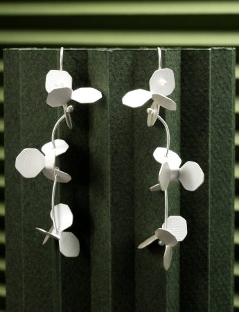 Small Hydrangea Earrings – Silver
