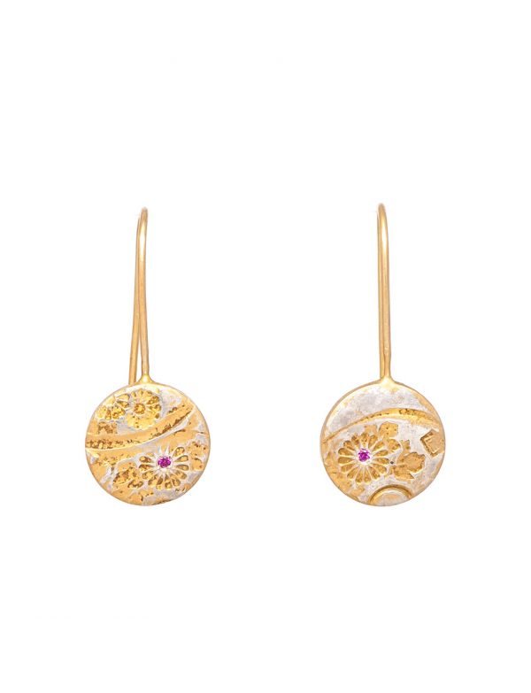 Japanese Flower Hook Earrings – Ruby
